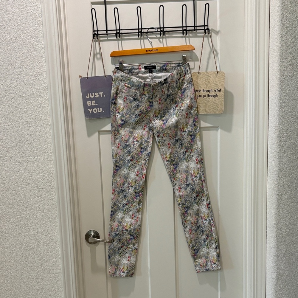 bebe Multicolor Floral Skinny Jeans